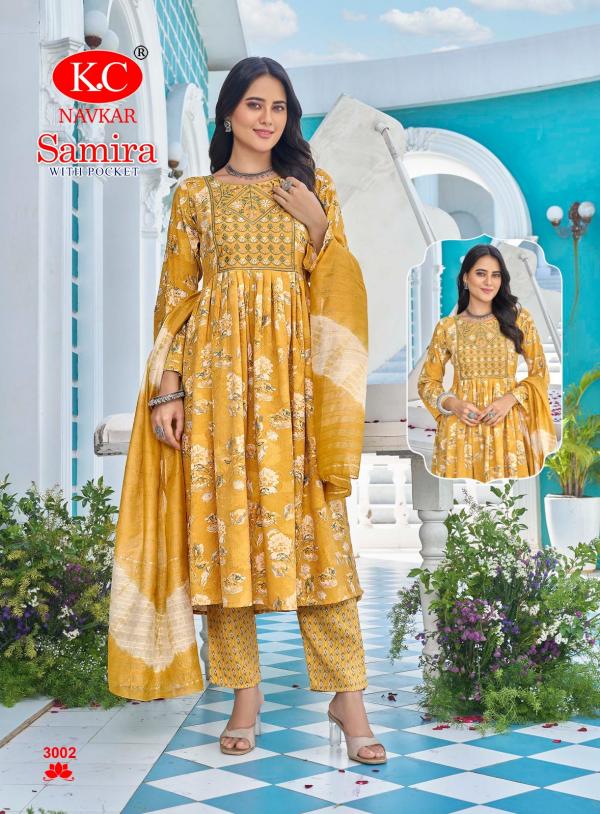 Kc Samira 3 Capsul Foil Printed Kurti Bottom With Dupatta